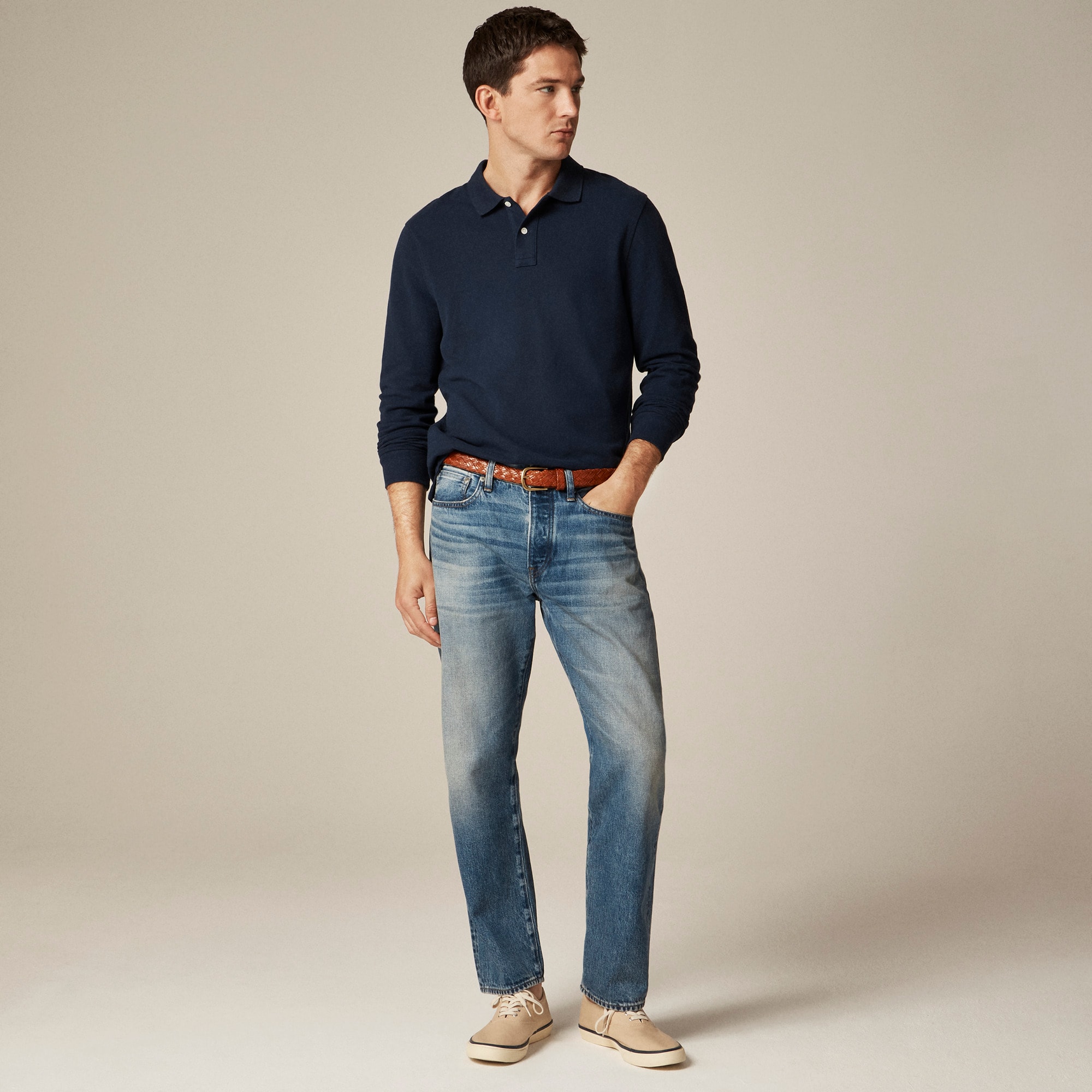 Long-sleeve classic piqué polo shirt