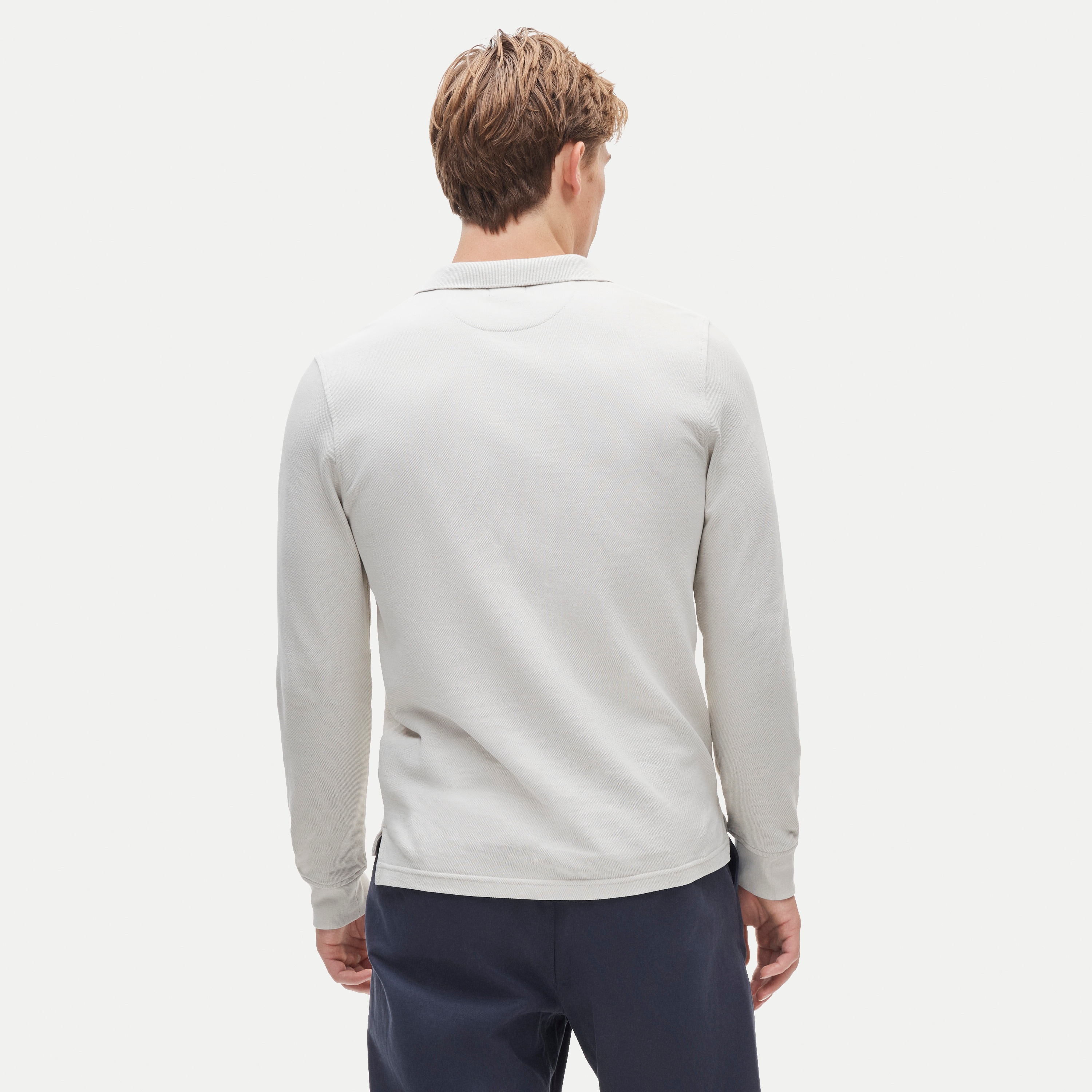 Long-sleeve classic piqué polo shirt