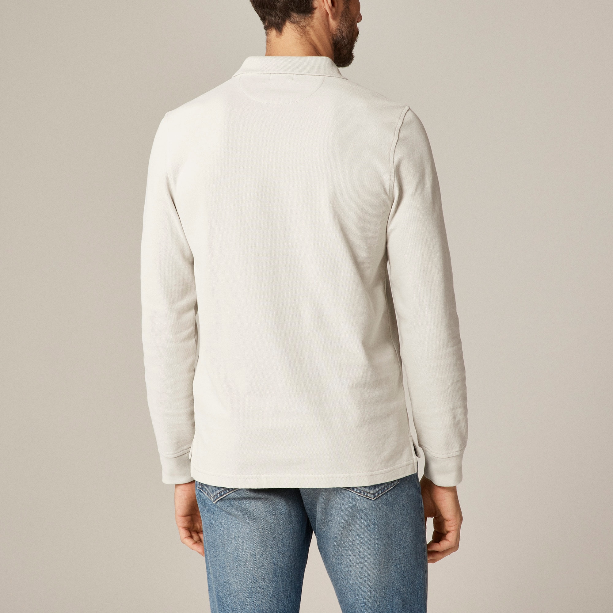Long-sleeve classic piqué polo shirt