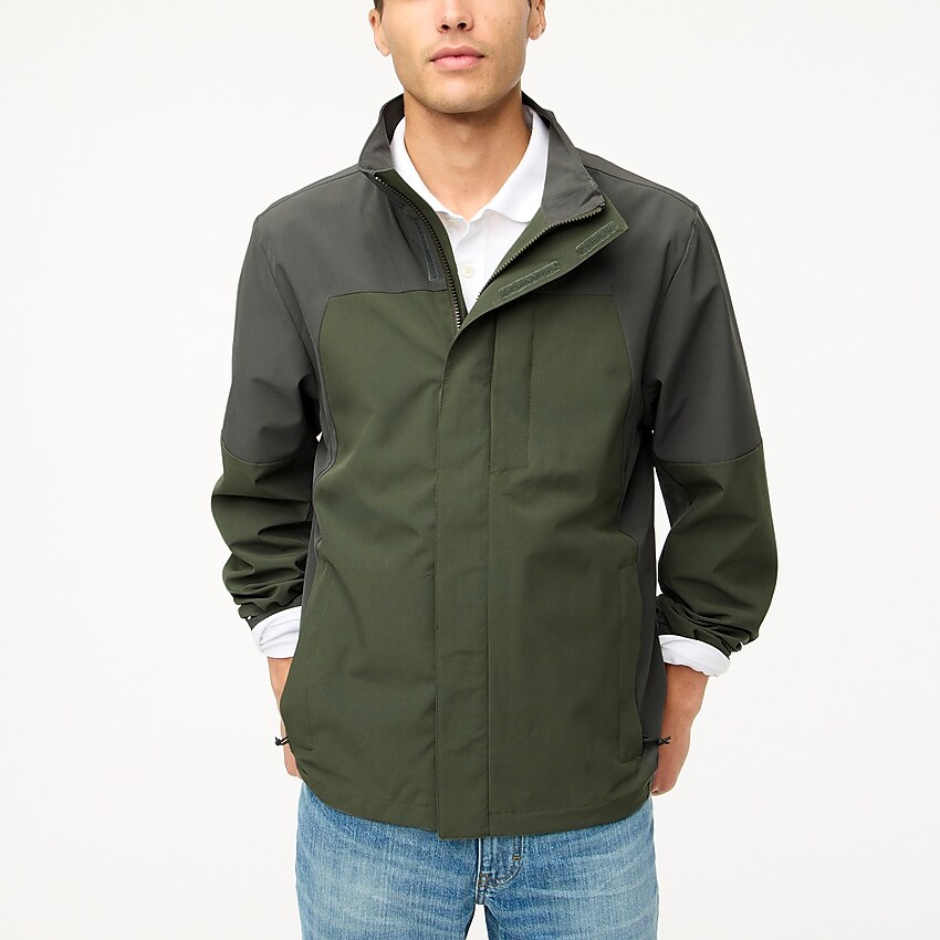 factory: colorblock performance jacket for men, right side, view zoomed