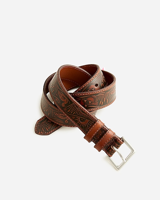  Embossed Italian leather dress belt