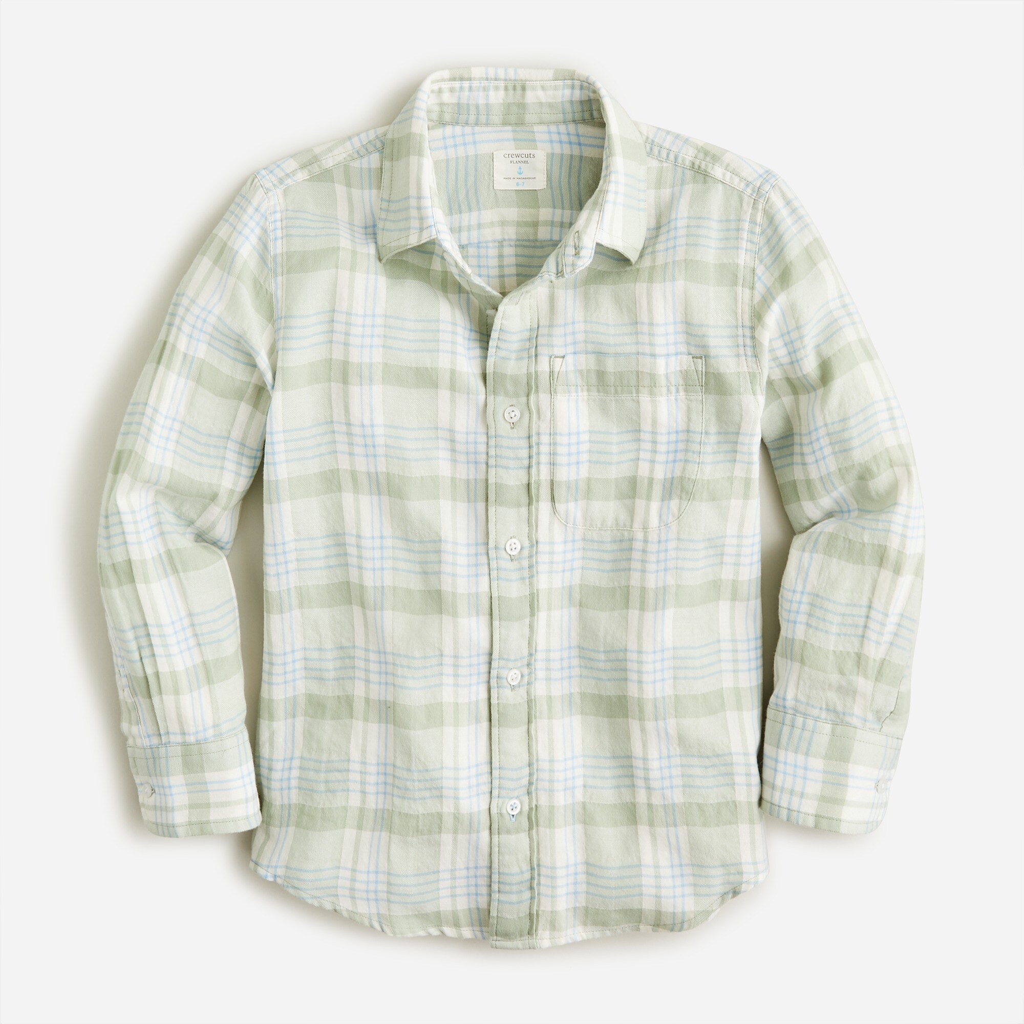 Kids' relaxed-fit shirt in herringbone plaid