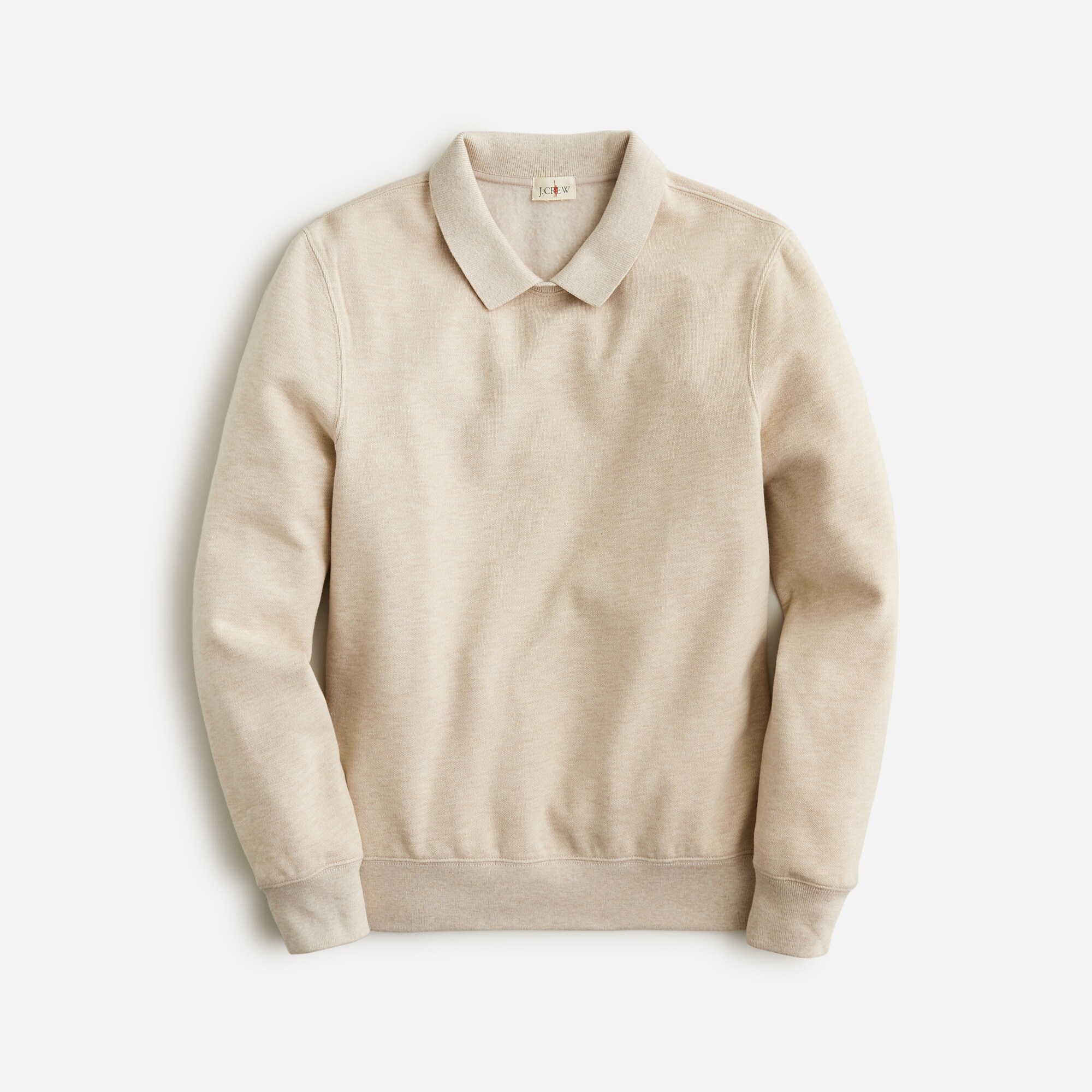 Piqué fleece collared sweatshirt