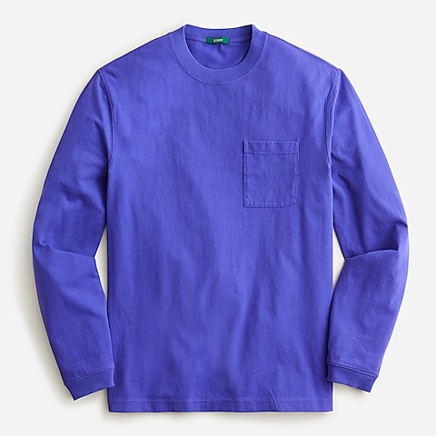 Relaxed long-sleeve premium-weight cotton pocket T-shirt