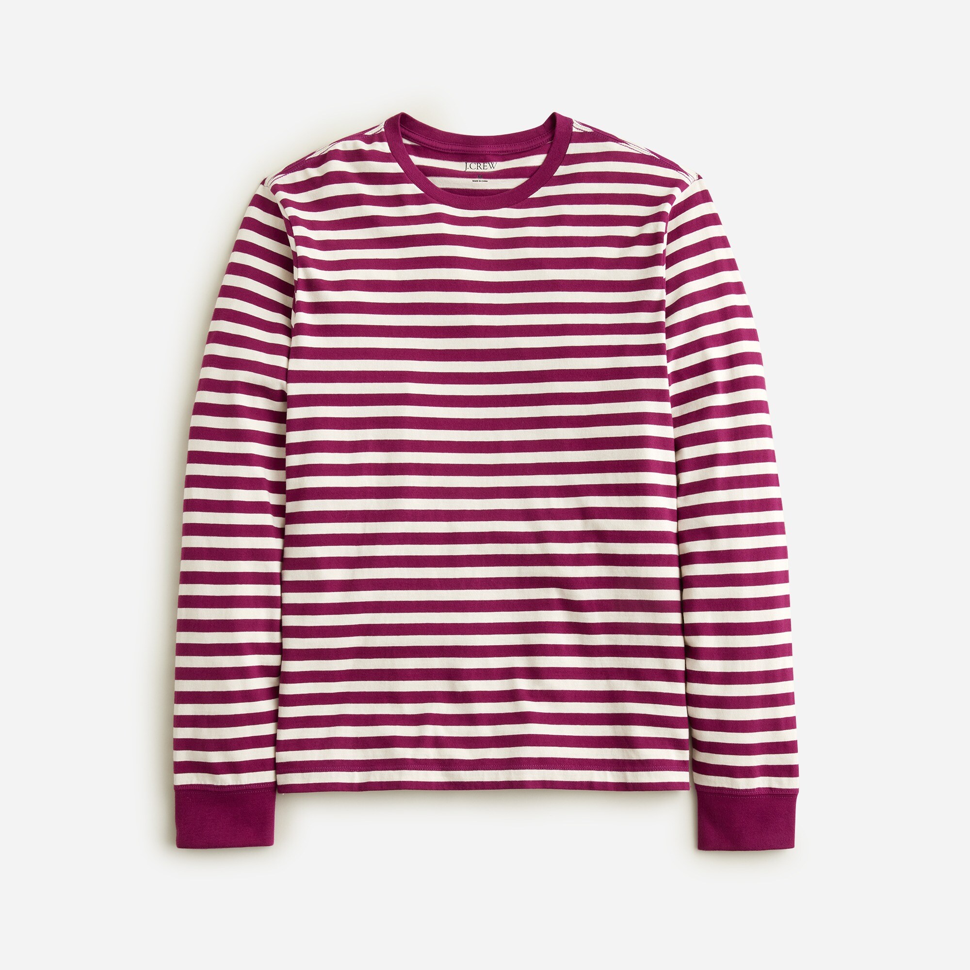  Long-sleeve cotton T-shirt in stripe