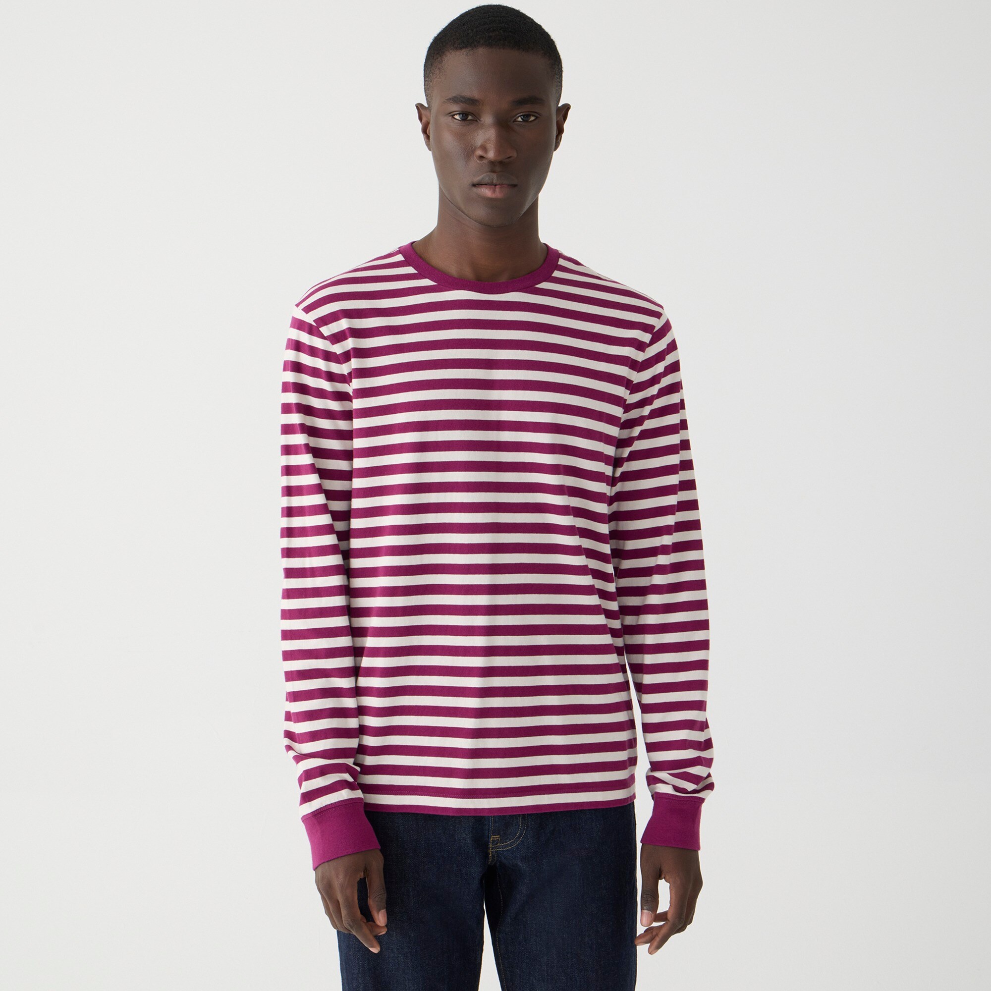 striped full sleeve t shirt for men