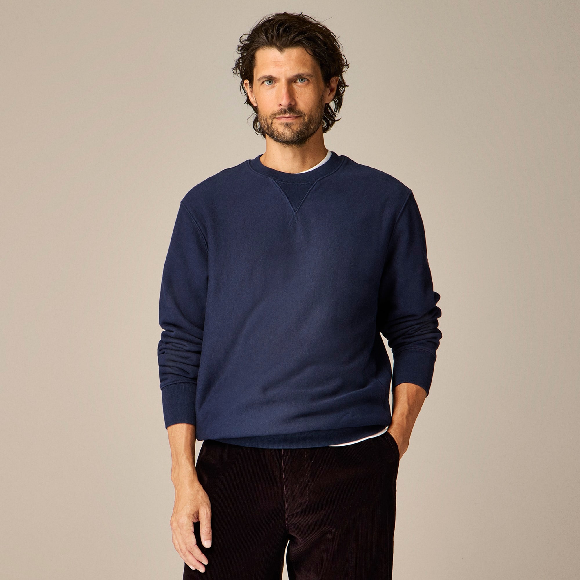 mens Tall heritage 14 oz. fleece crewneck