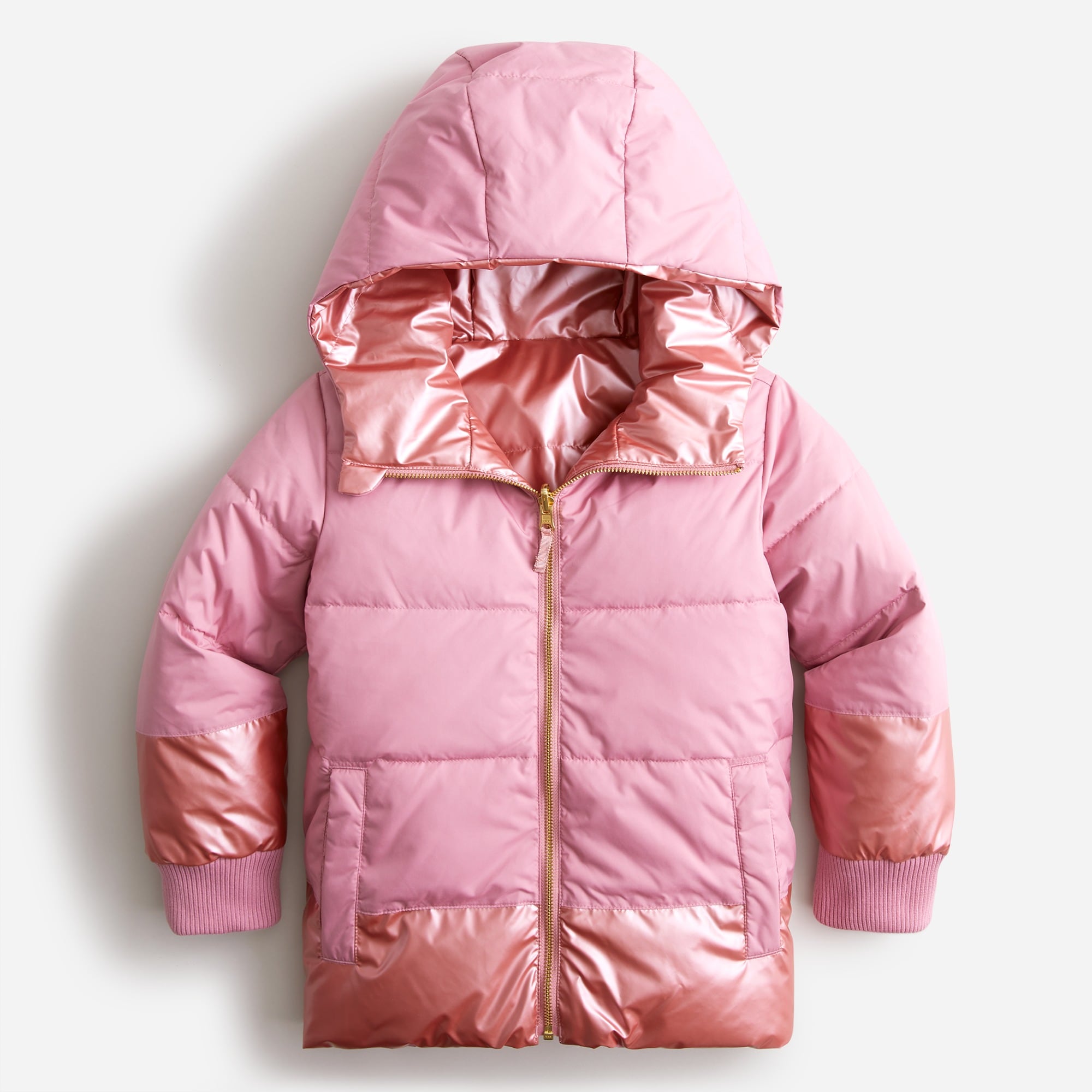 Girls' Reversible Metallic Puffer Jacket With PrimaLoft® For
