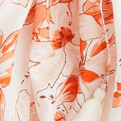 Tassel tie-front cropped top in breezy blooms IVORY RESORT ORANGE j.crew: tassel tie-front cropped top in breezy blooms for women