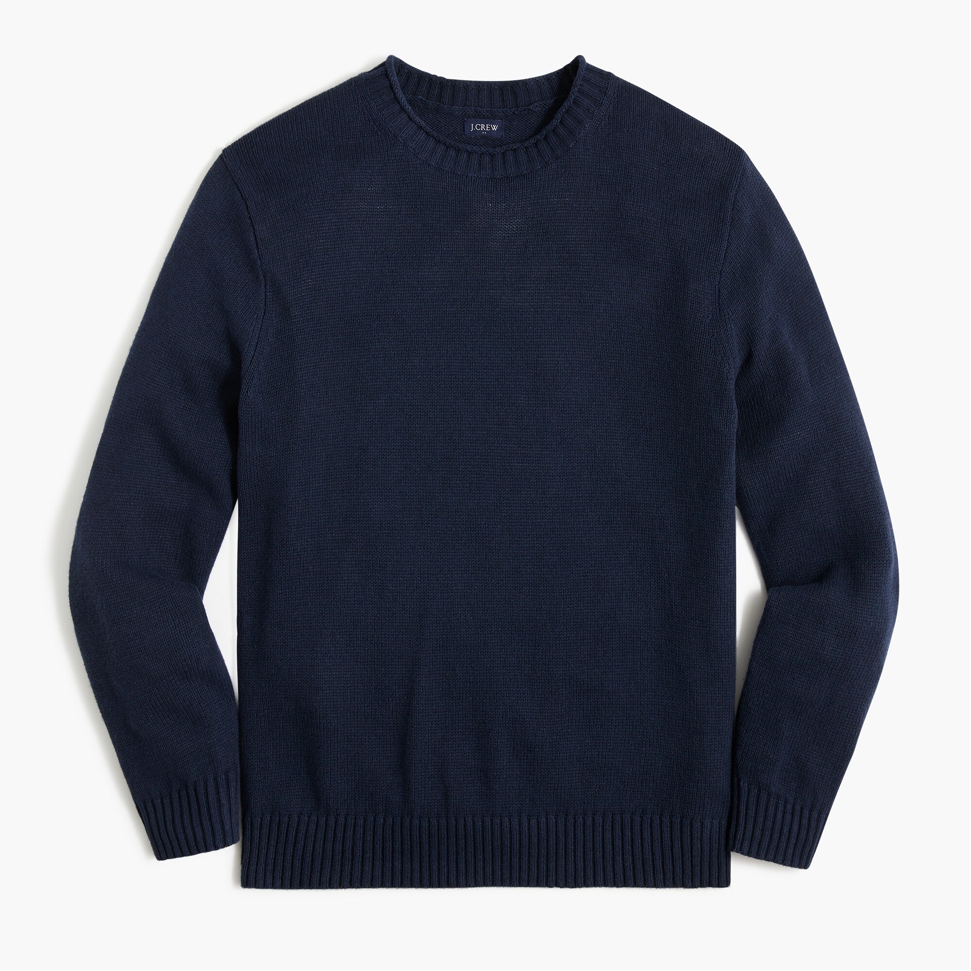 Linen-cotton blend crewneck sweater