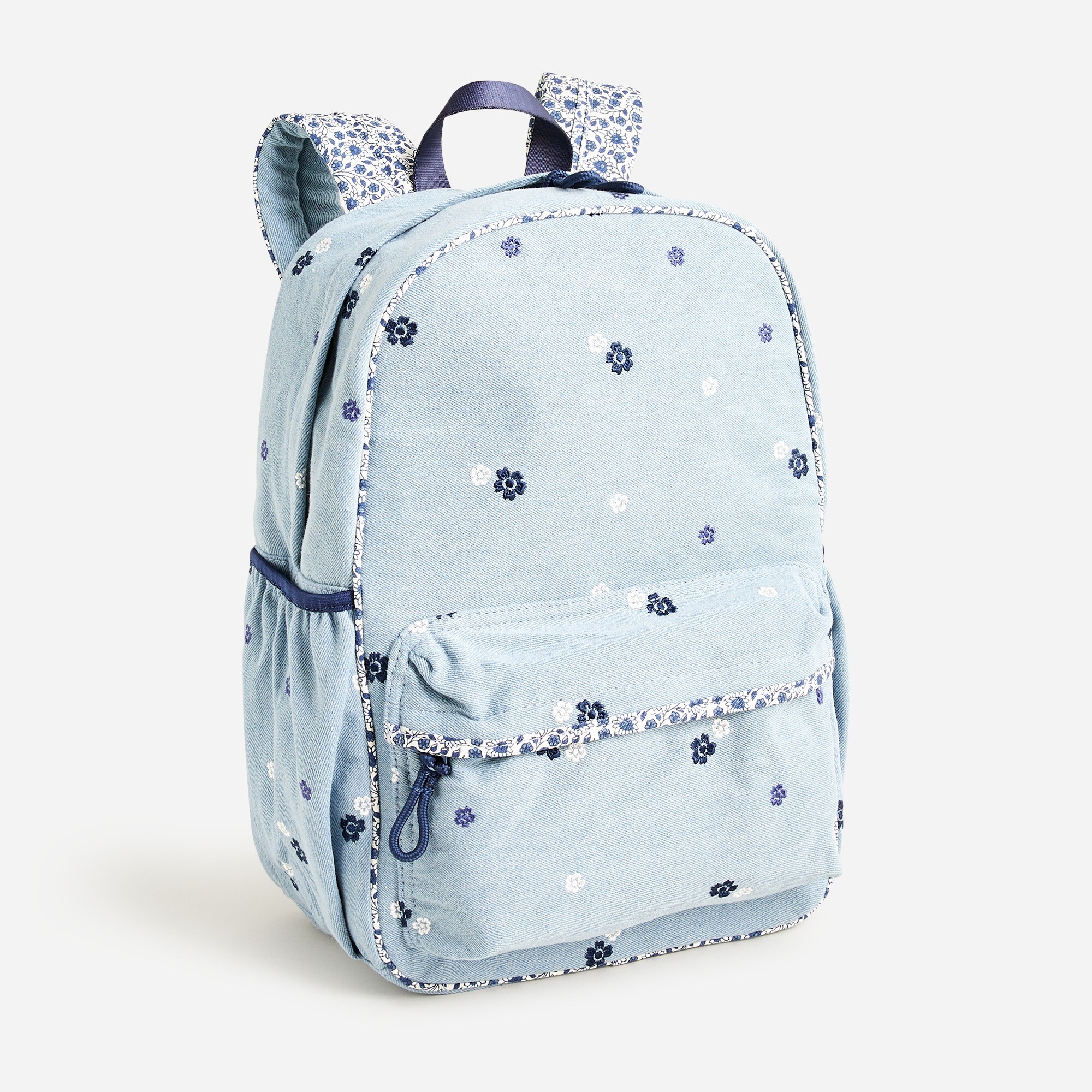 Girls'embroidered backpack in chambray