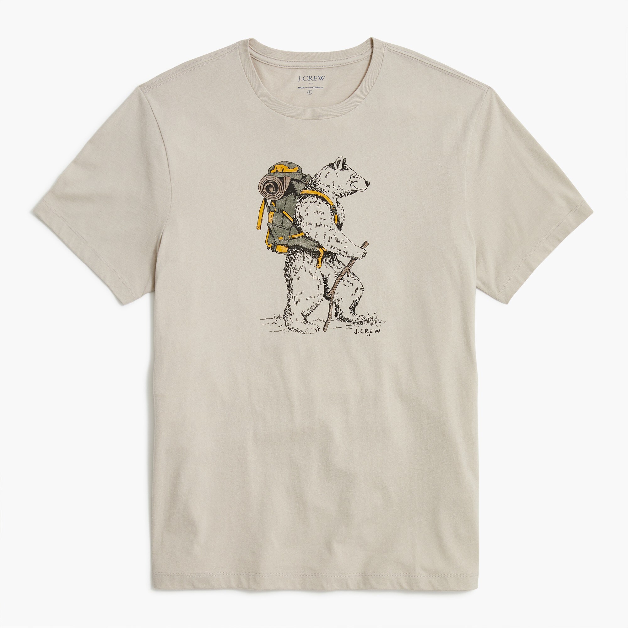 hiking bear graphic tee for men