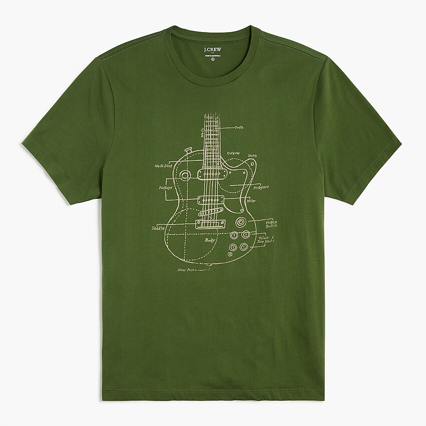 factory: guitar graphic tee for men, right side, view zoomed