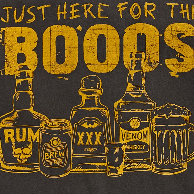 "Here for the booos" graphic tee FADED BLACK "here for the booos" graphic tee for men