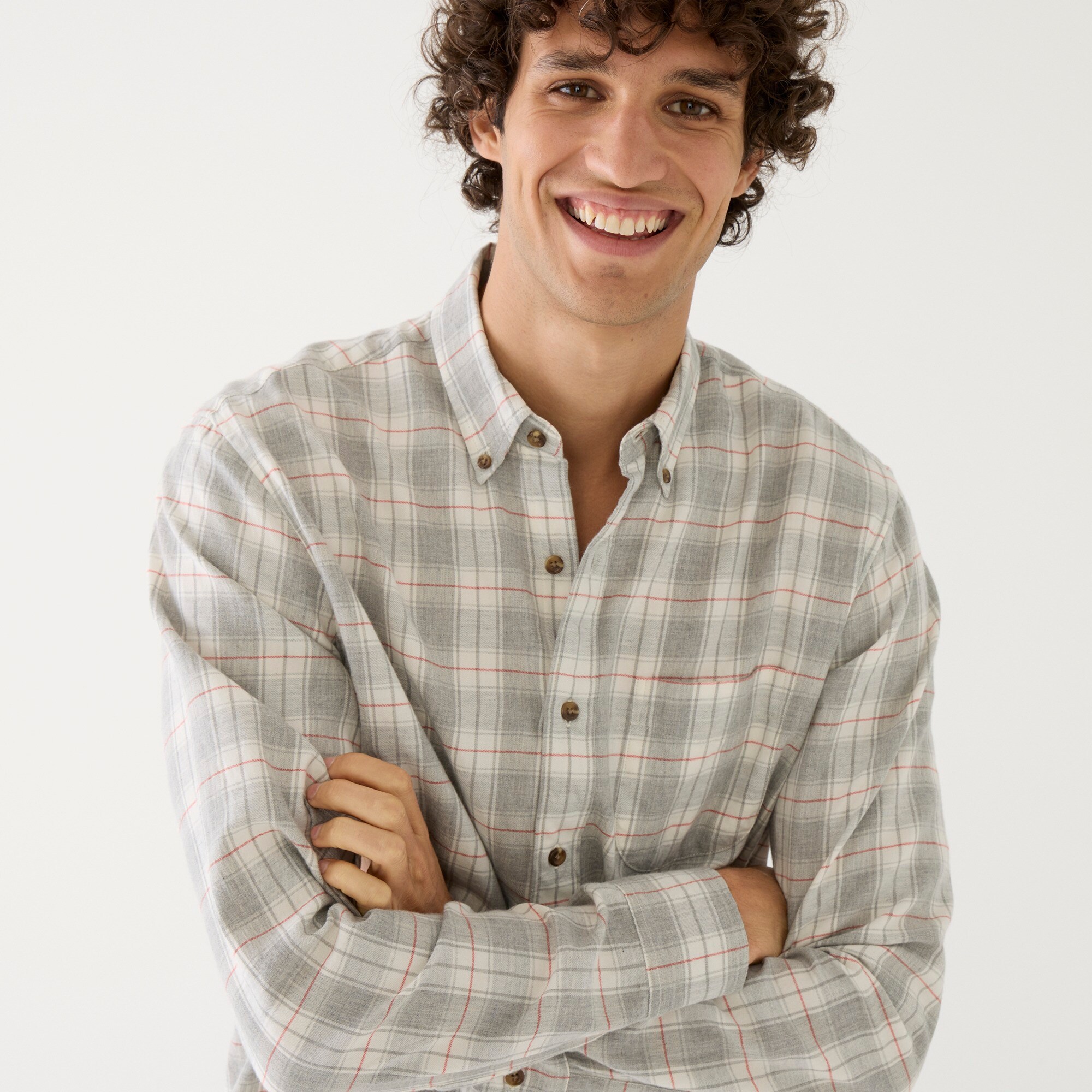 Slim brushed twill shirt