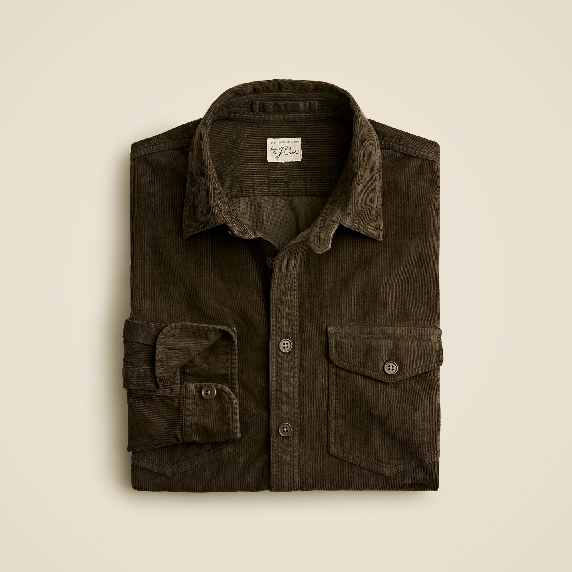 Garment-dyed corduroy CPO shirt