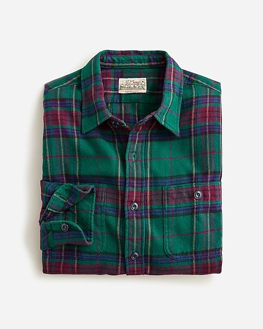  Tall midweight brushed flannel workshirt in regenerative cotton