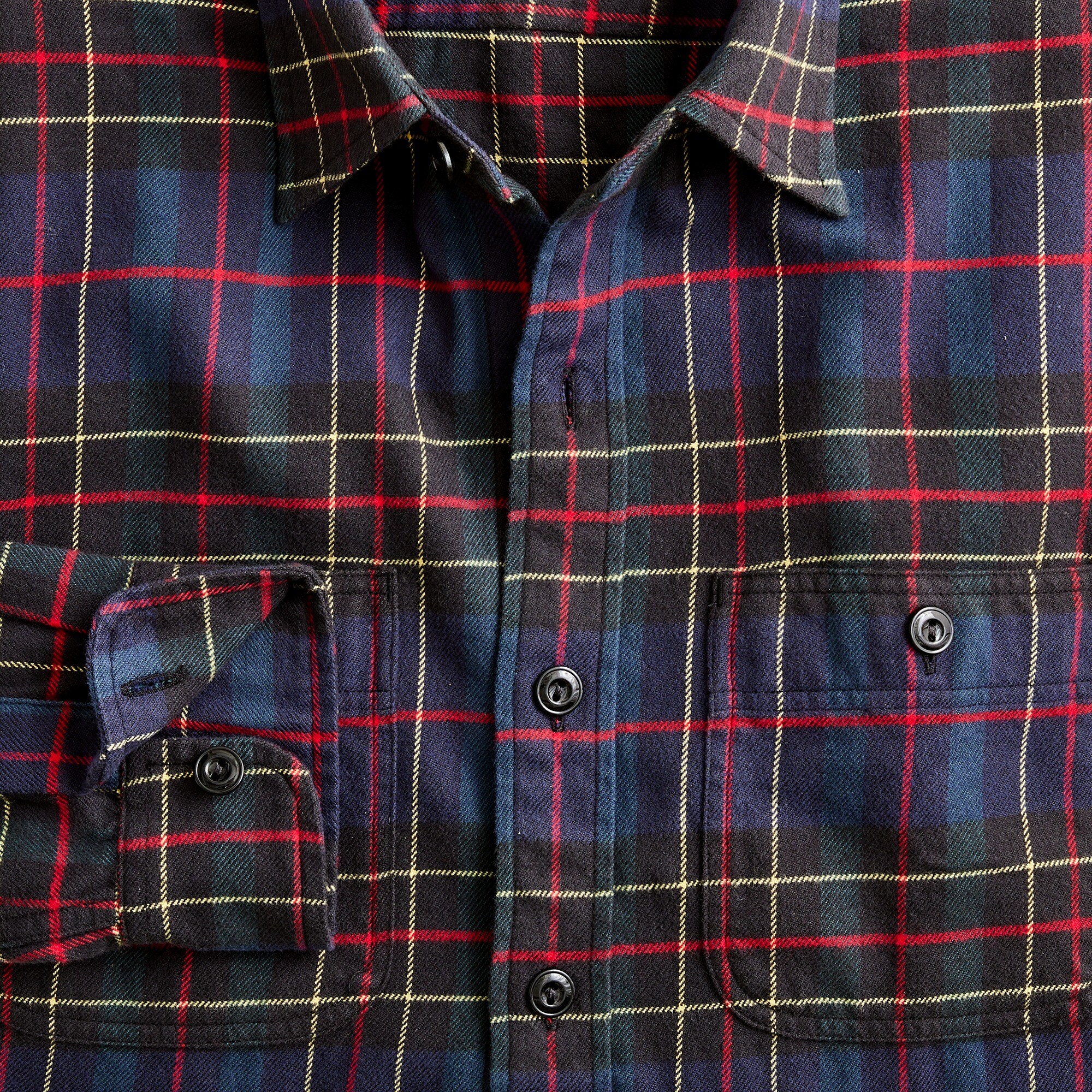 Midweight flannel workshirt in regenerative cotton