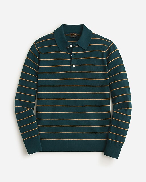 mens Cashmere collared sweater in stripe