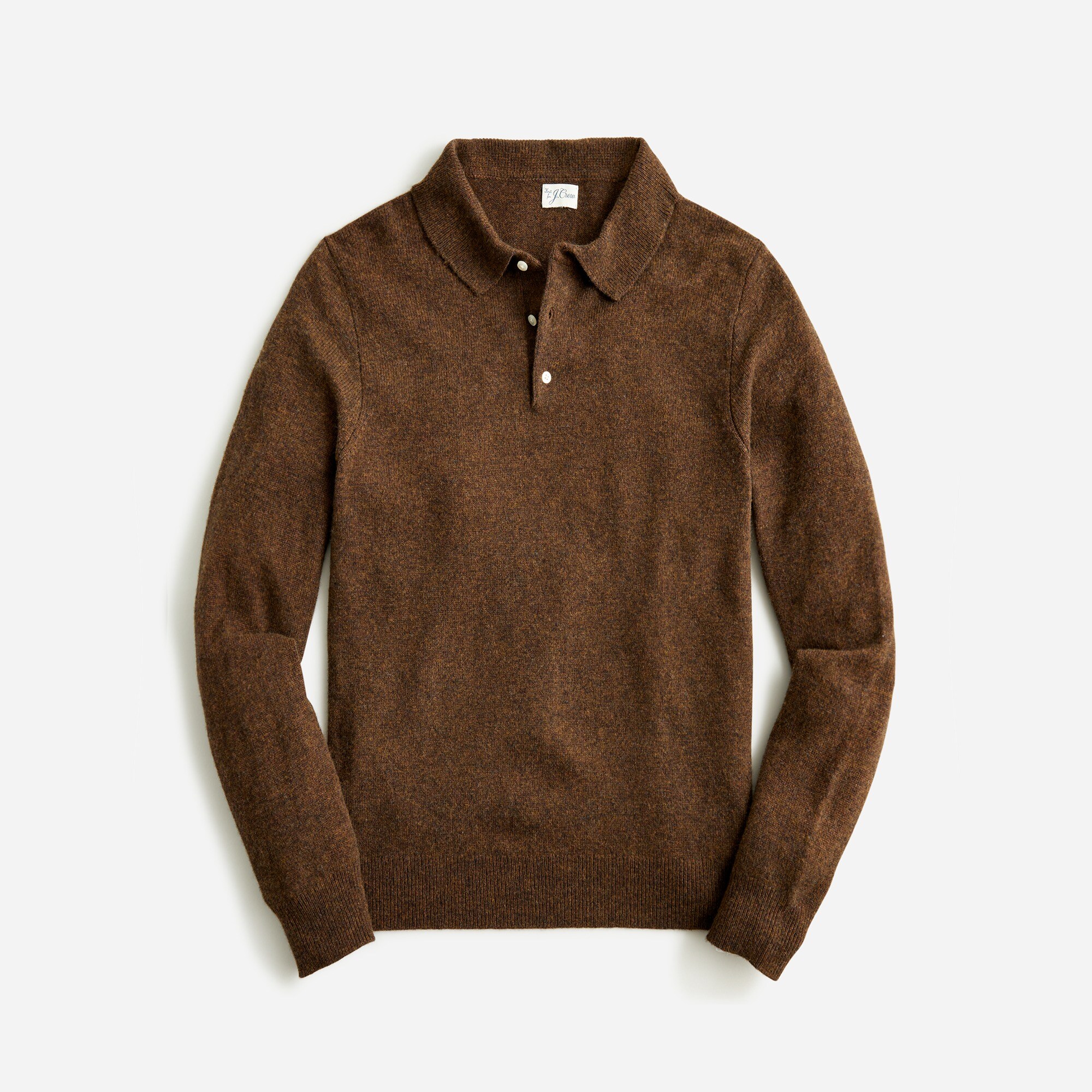 Merino wool-nylon blend polo sweater