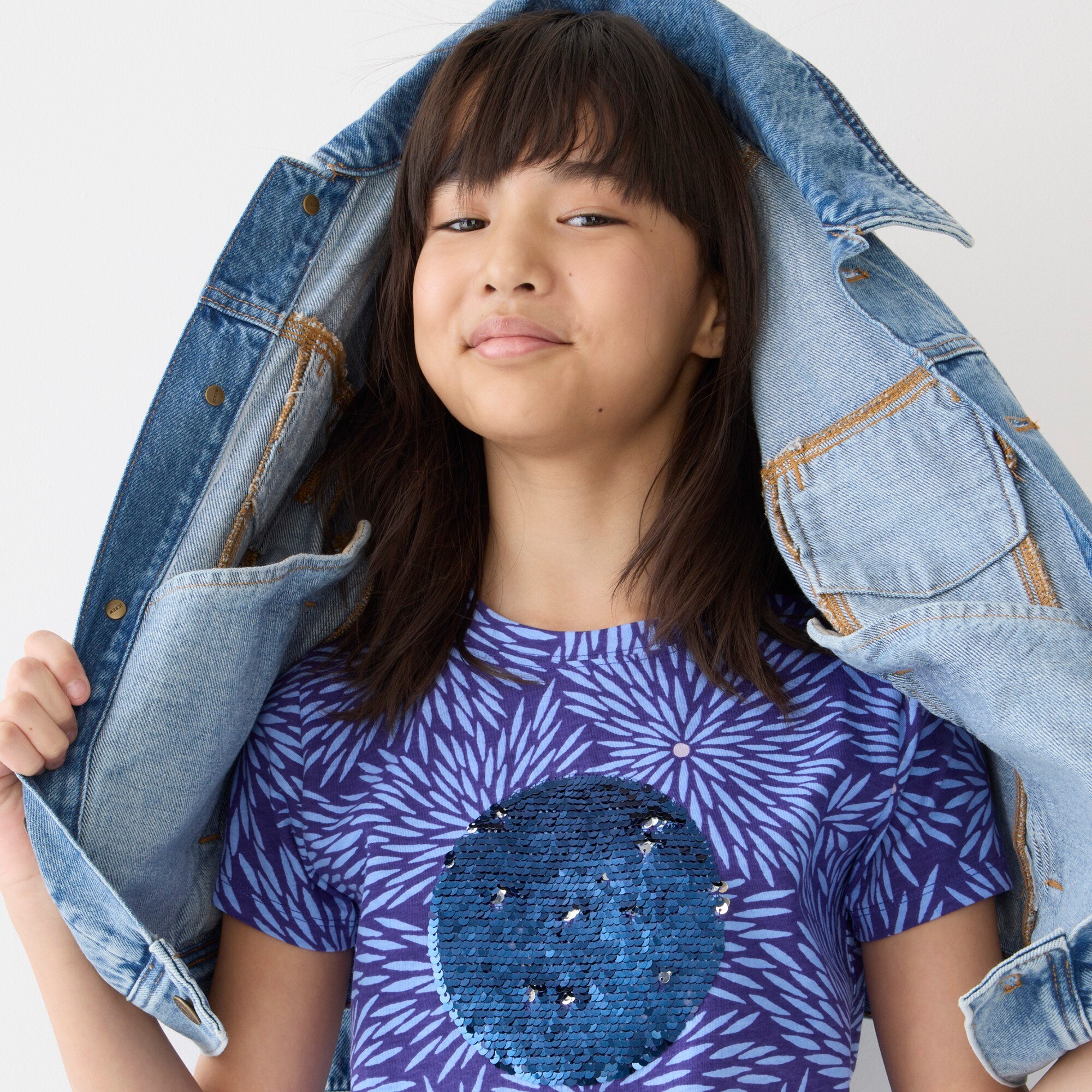  Limited-edition Julia Chiang X J.Crew kids&apos; sequin-dot graphic T-shirt