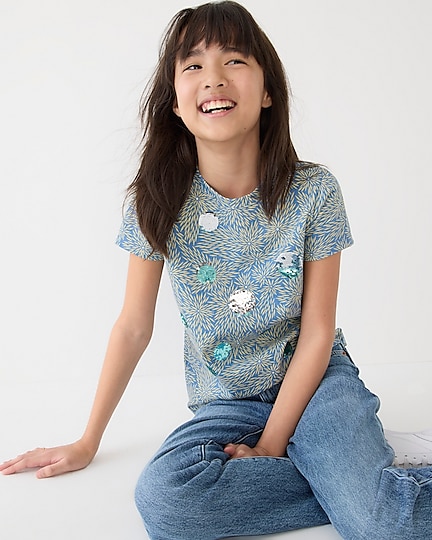 j.crew: limited-edition julia chiang x j.crew kids&apos; glitter-dot graphic t-shirt for girls