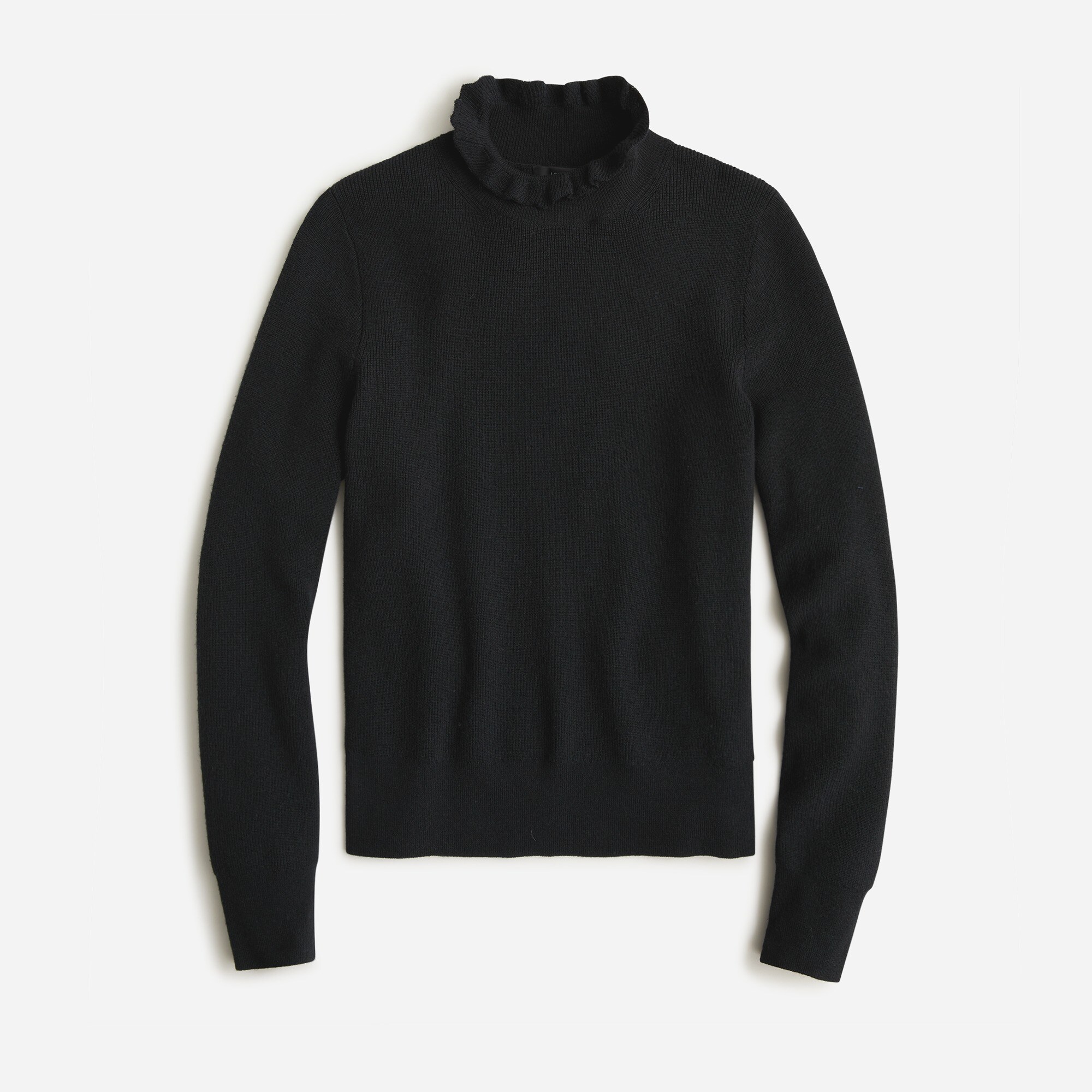  Ruffleneck merino wool-blend sweater