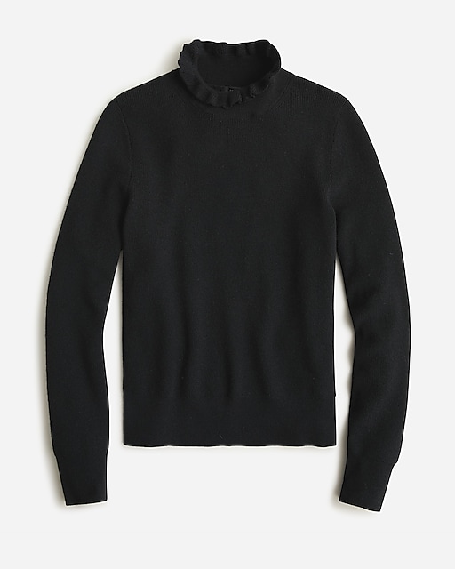  Ruffleneck merino wool-blend sweater