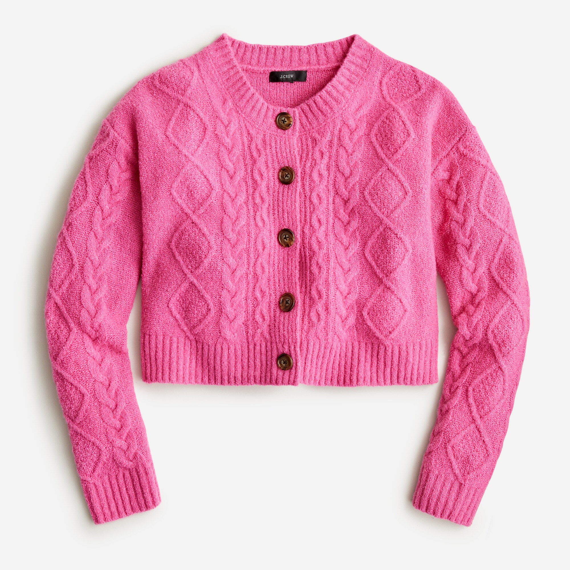 Cashmere-blend bouclé cropped cardigan sweater
