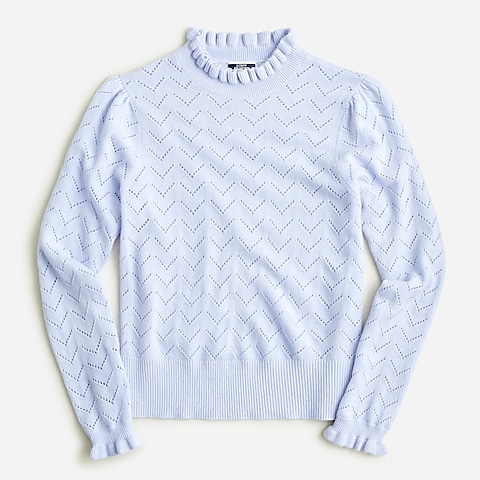  Cashmere pointelle mockneck sweater