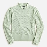 Cashmere pointelle mockneck sweater