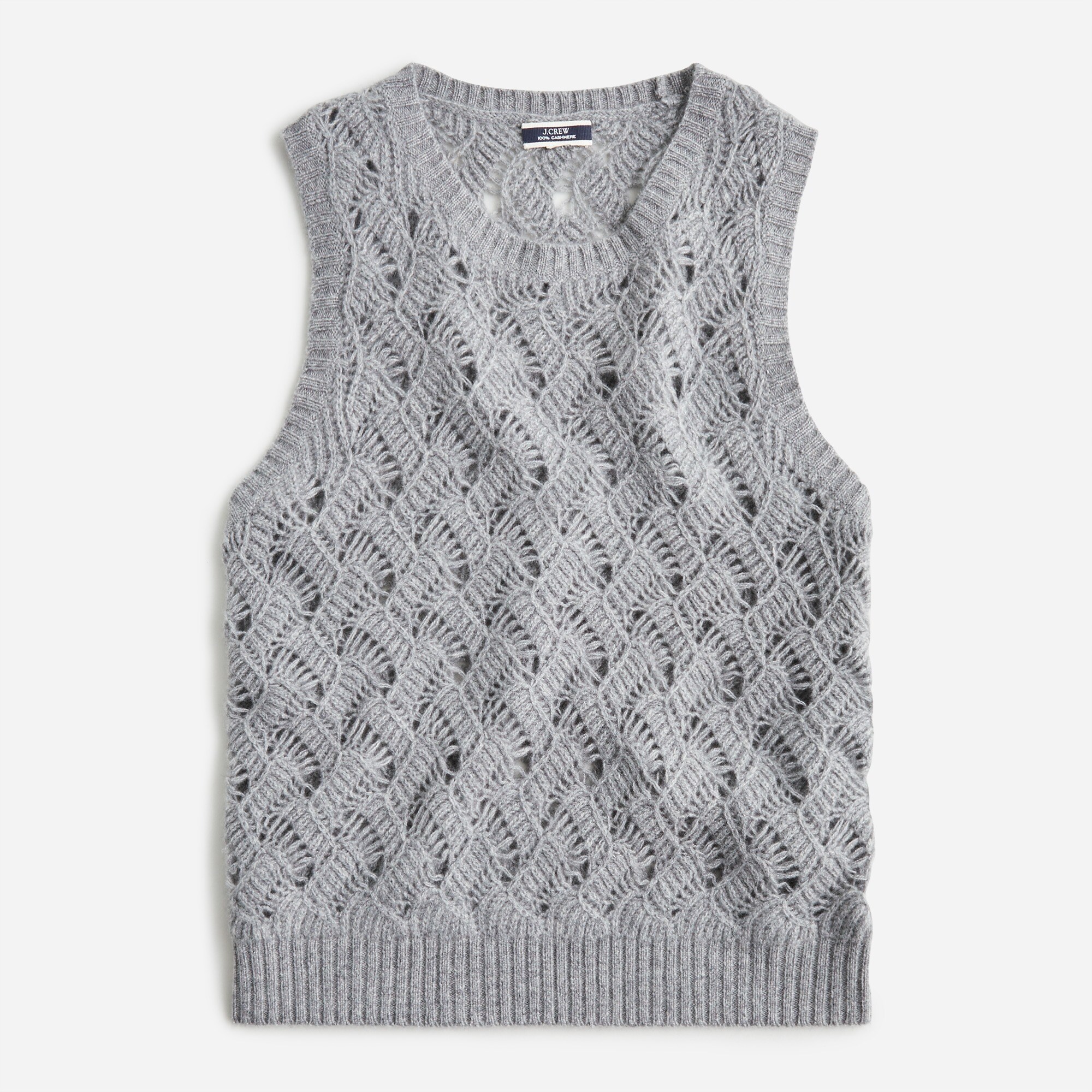 Cashmere pointelle sweater shell