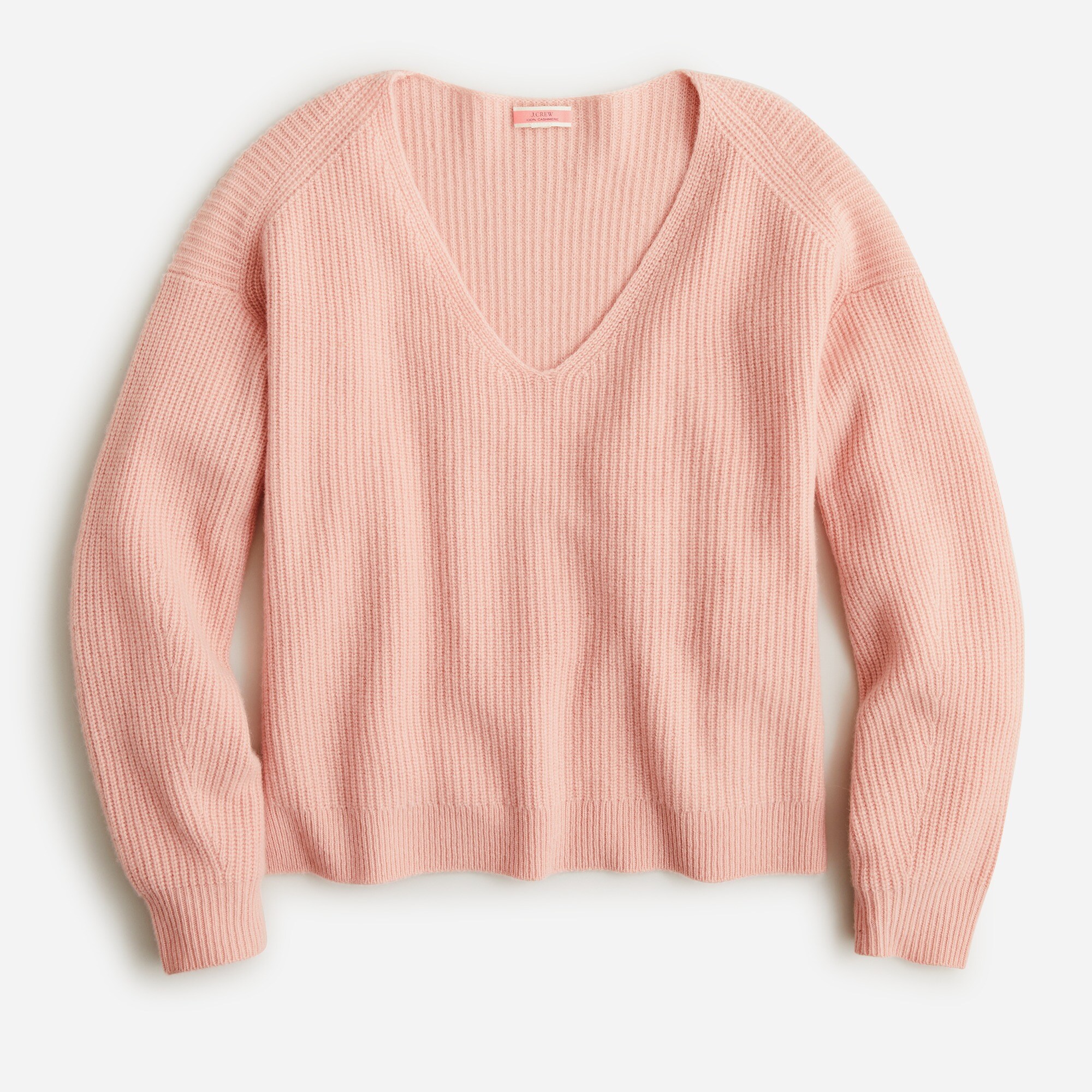 Ribbed cashmere oversized V-neck sweater