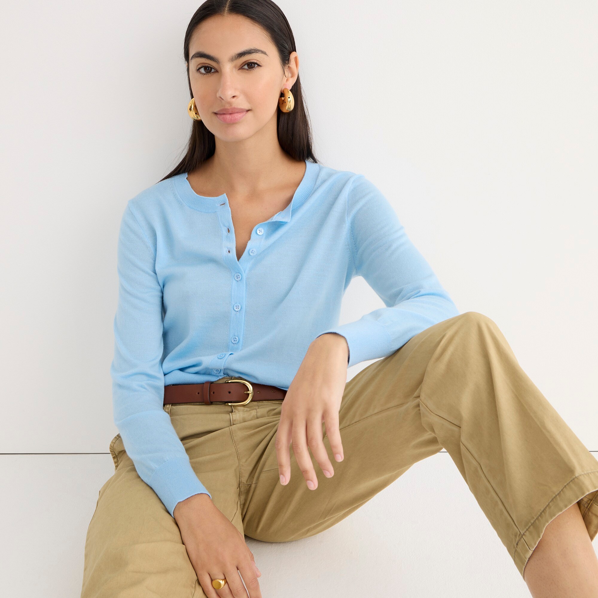 Classic merino wool cardigan sweater