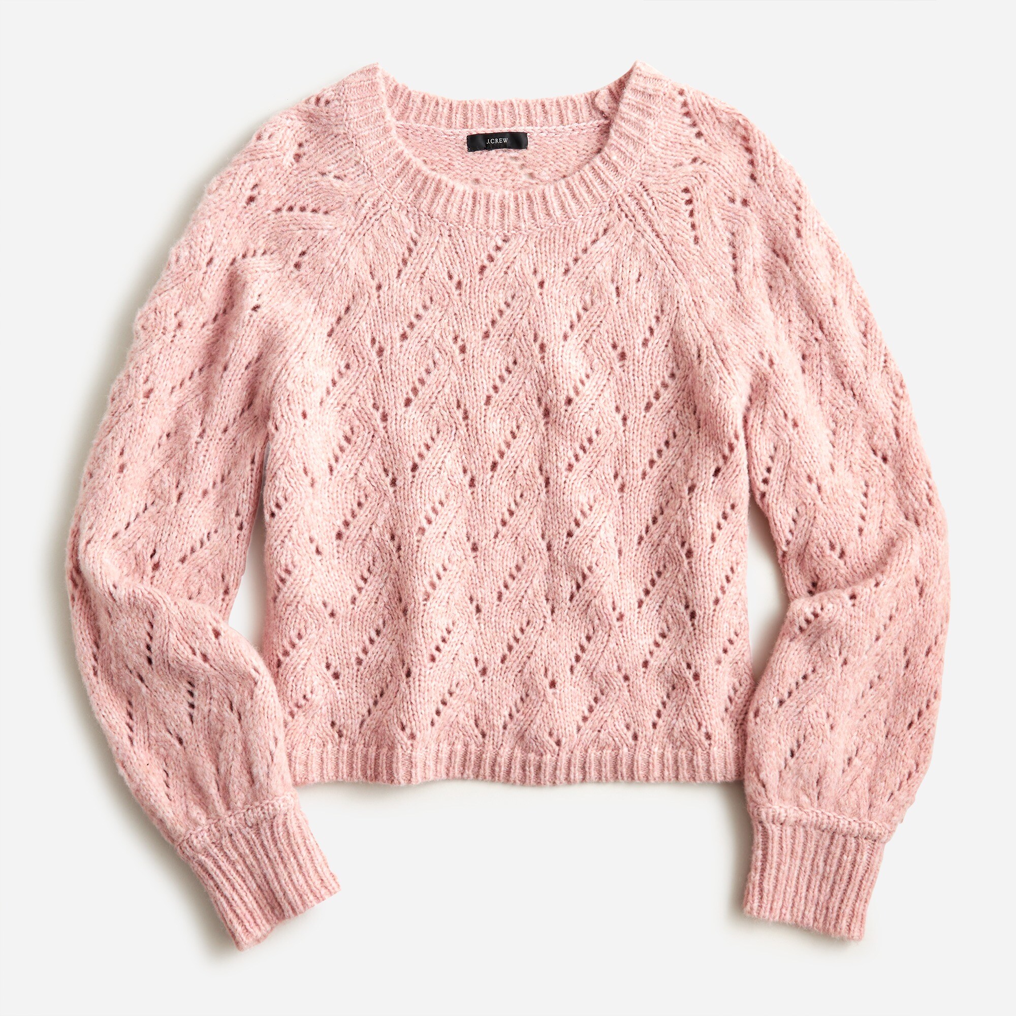 Pointelle crewneck sweater