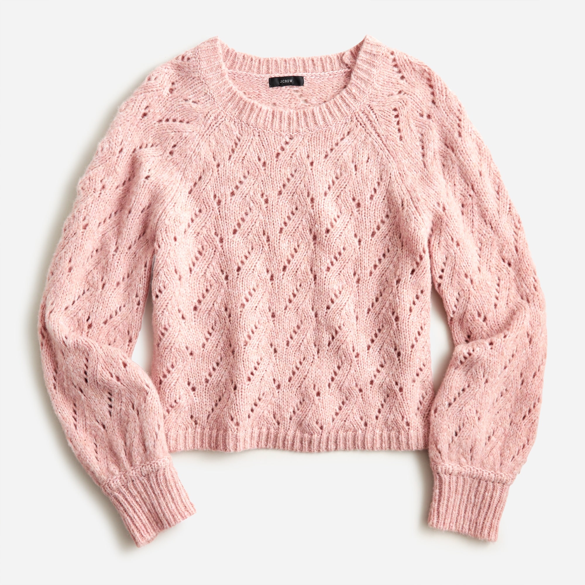 Pointelle crewneck sweater