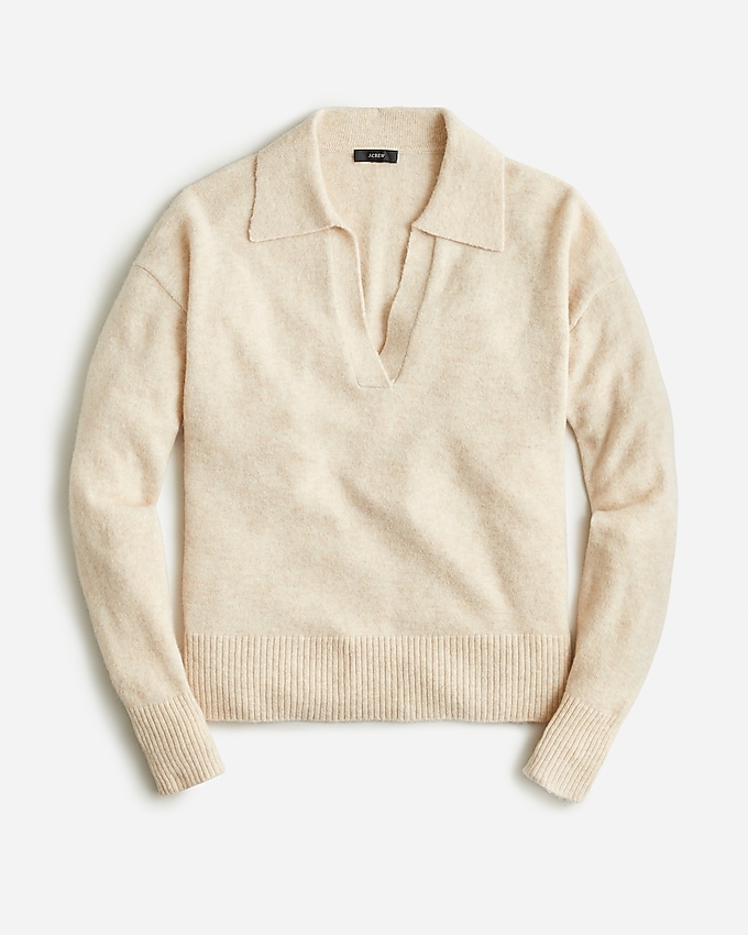 j.crew: collared v-neck sweater in supersoft yarn for women, right side, view zoomed