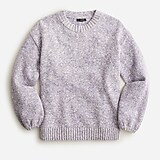 Puff-sleeve crewneck sweater