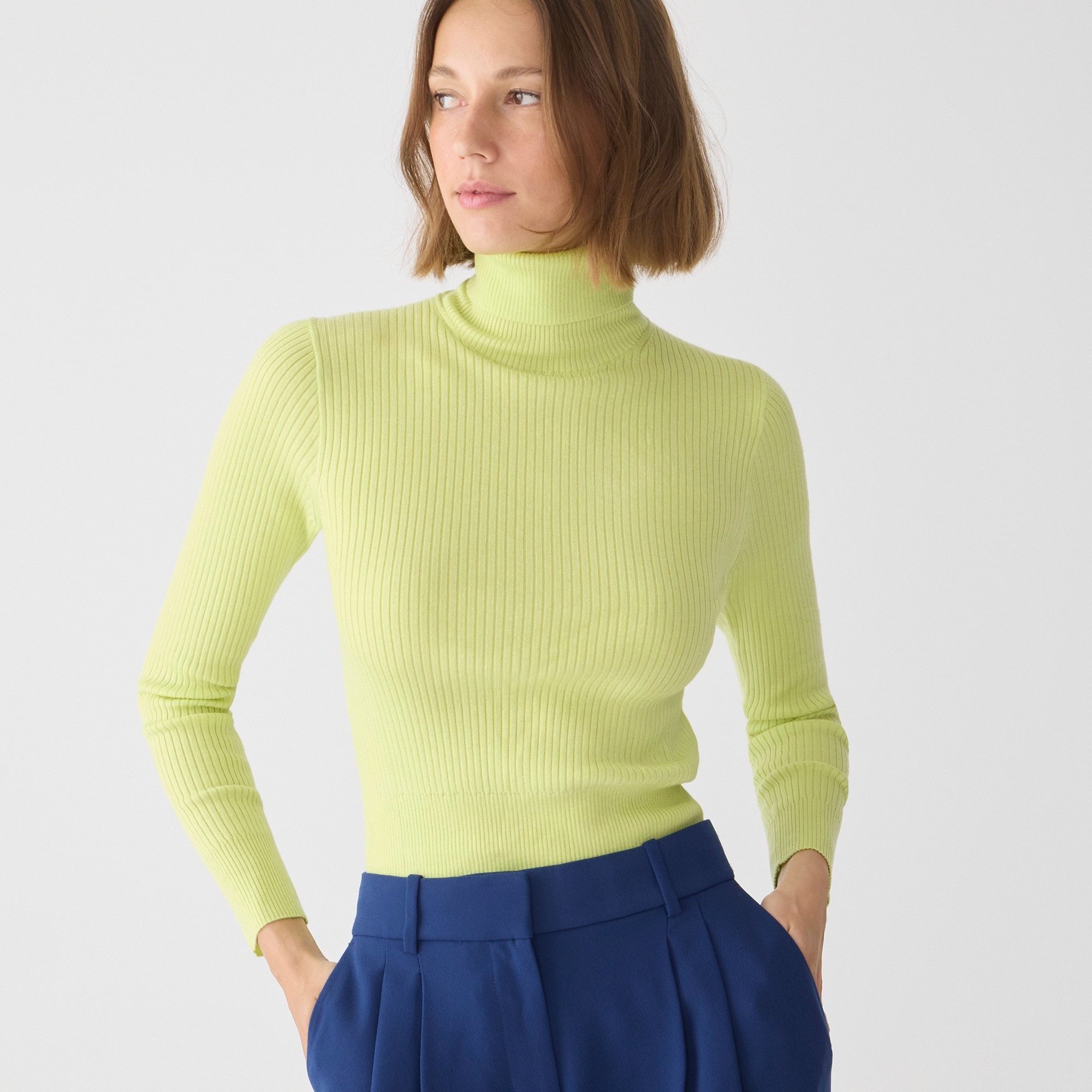 J.Crew: TENCEL™ Lyocell-blend Ribbed Turtleneck Sweater For Women