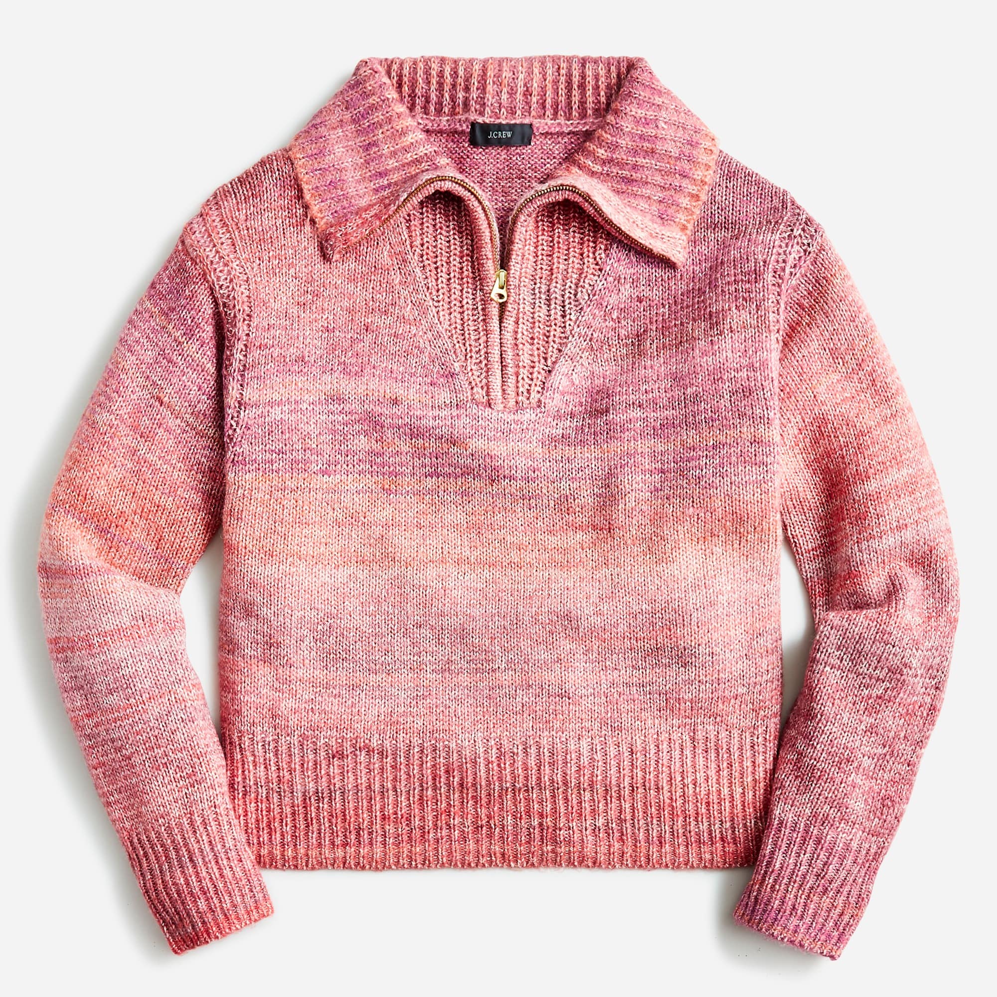 J.Crew: Relaxed Half-zip Stretch Sweater In Space Dye For Women