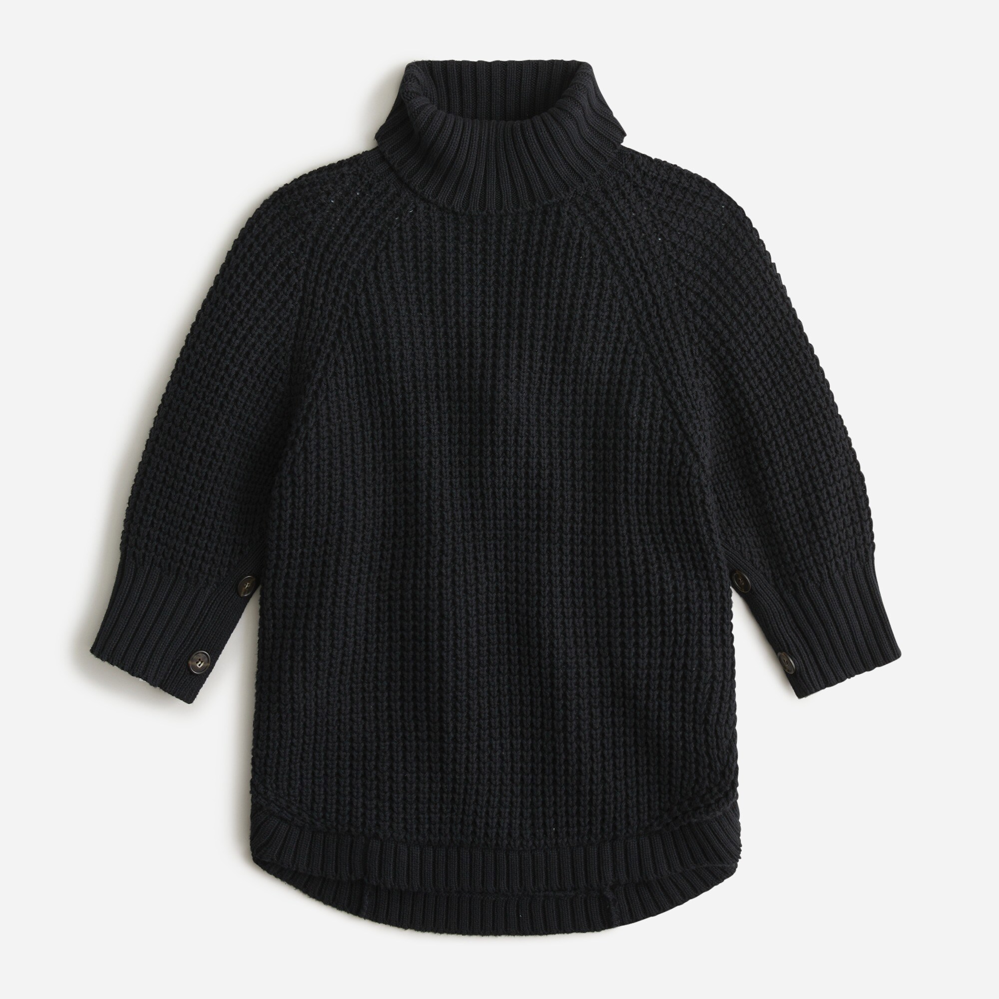 Turtleneck cotton poncho