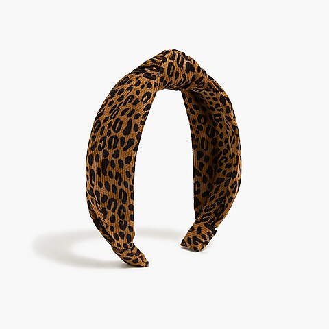 girls Girls' leopard corduroy knotted headband