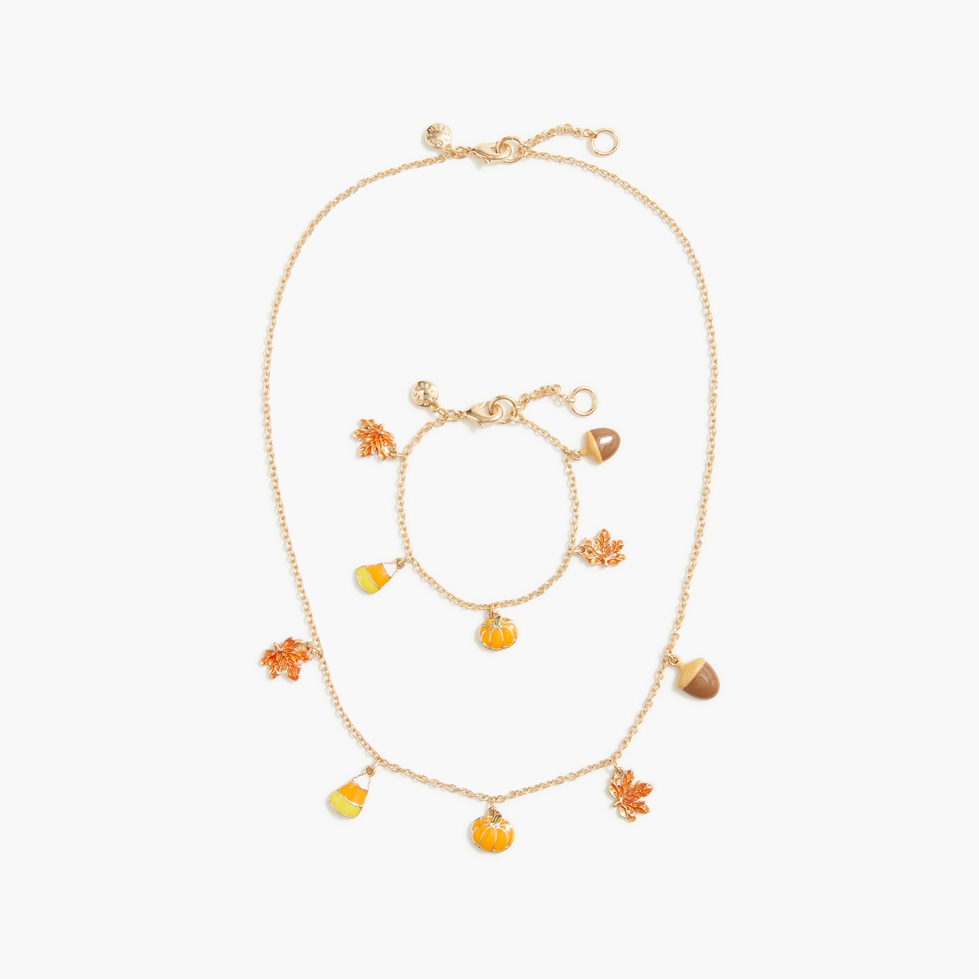 Girls' fall charms necklaces and bracelets set