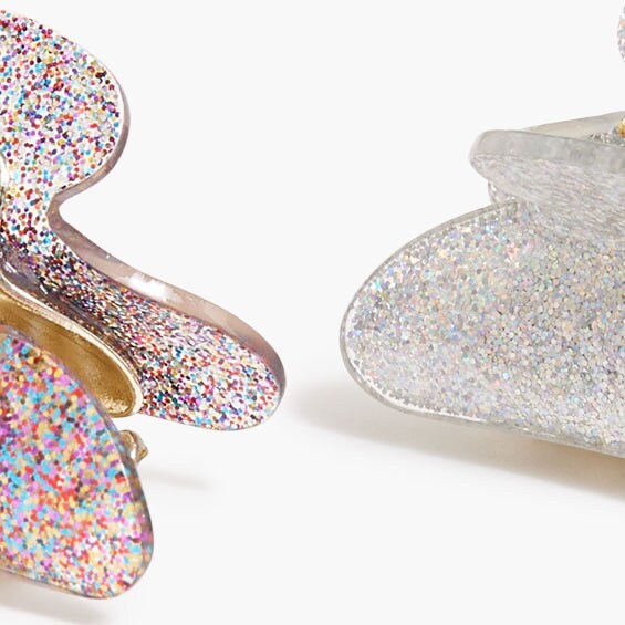 Girls' glitter hair clips set-of-two GLITTER MULTI factory: girls' glitter hair clips set-of-two for girls