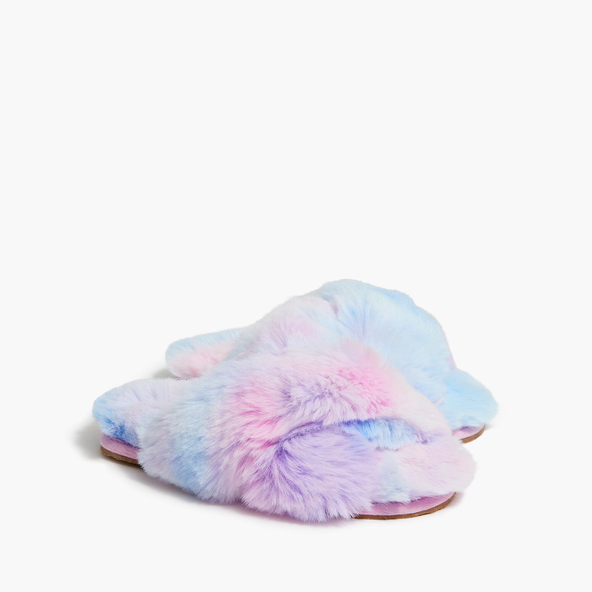 girls' fluffy slide slippers for girls