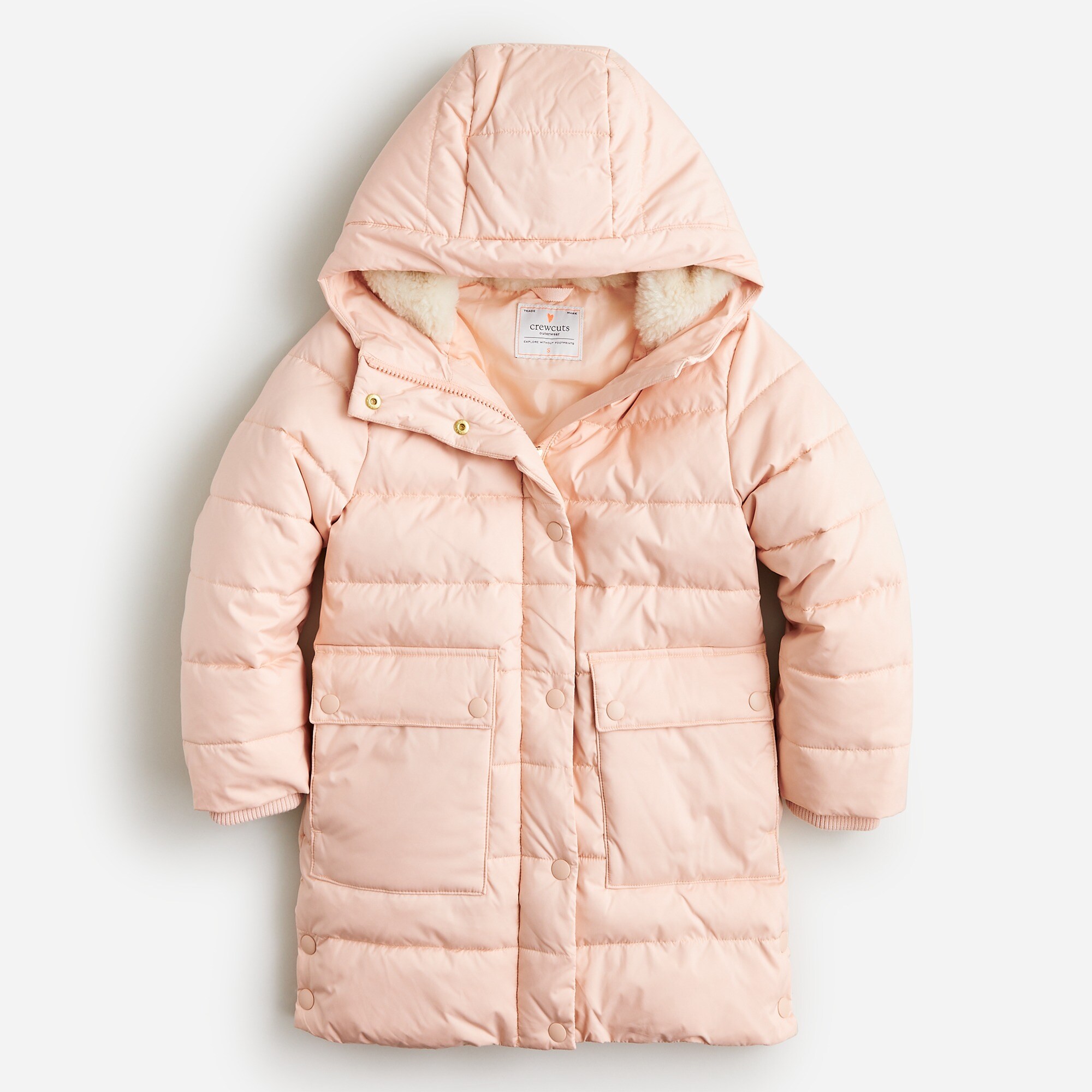  Girls' cocoon puffer coat with PrimaLoft®