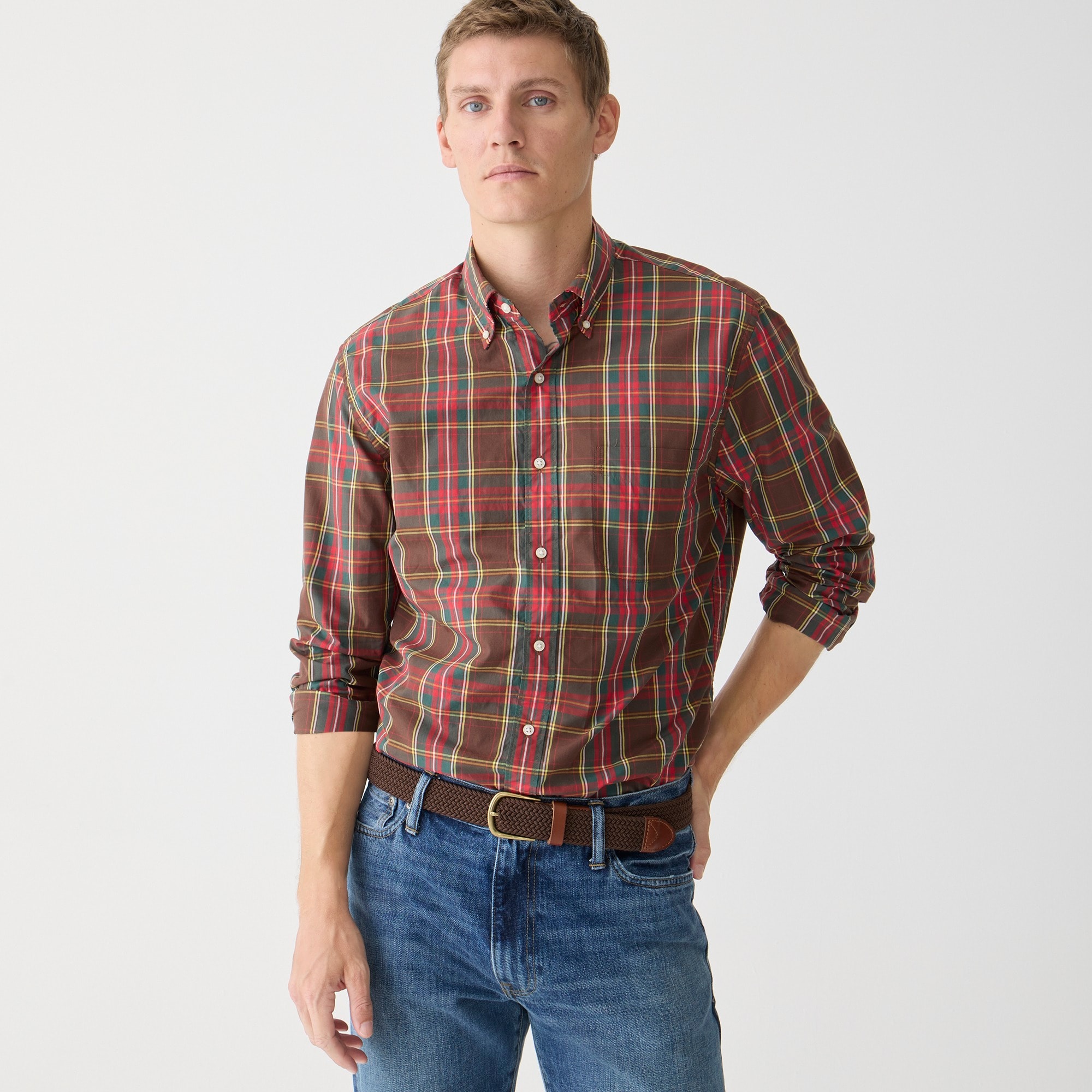  Slim Secret Wash cotton poplin shirt