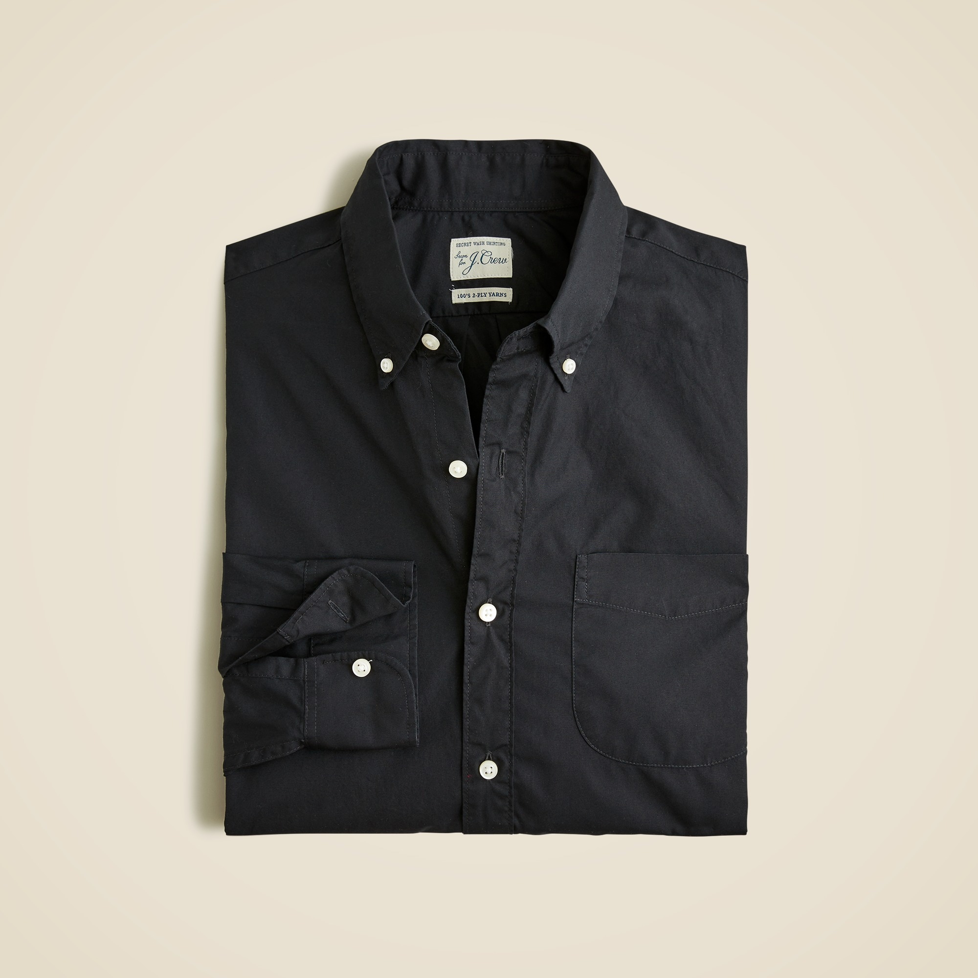 mens Slim Secret Wash cotton poplin shirt