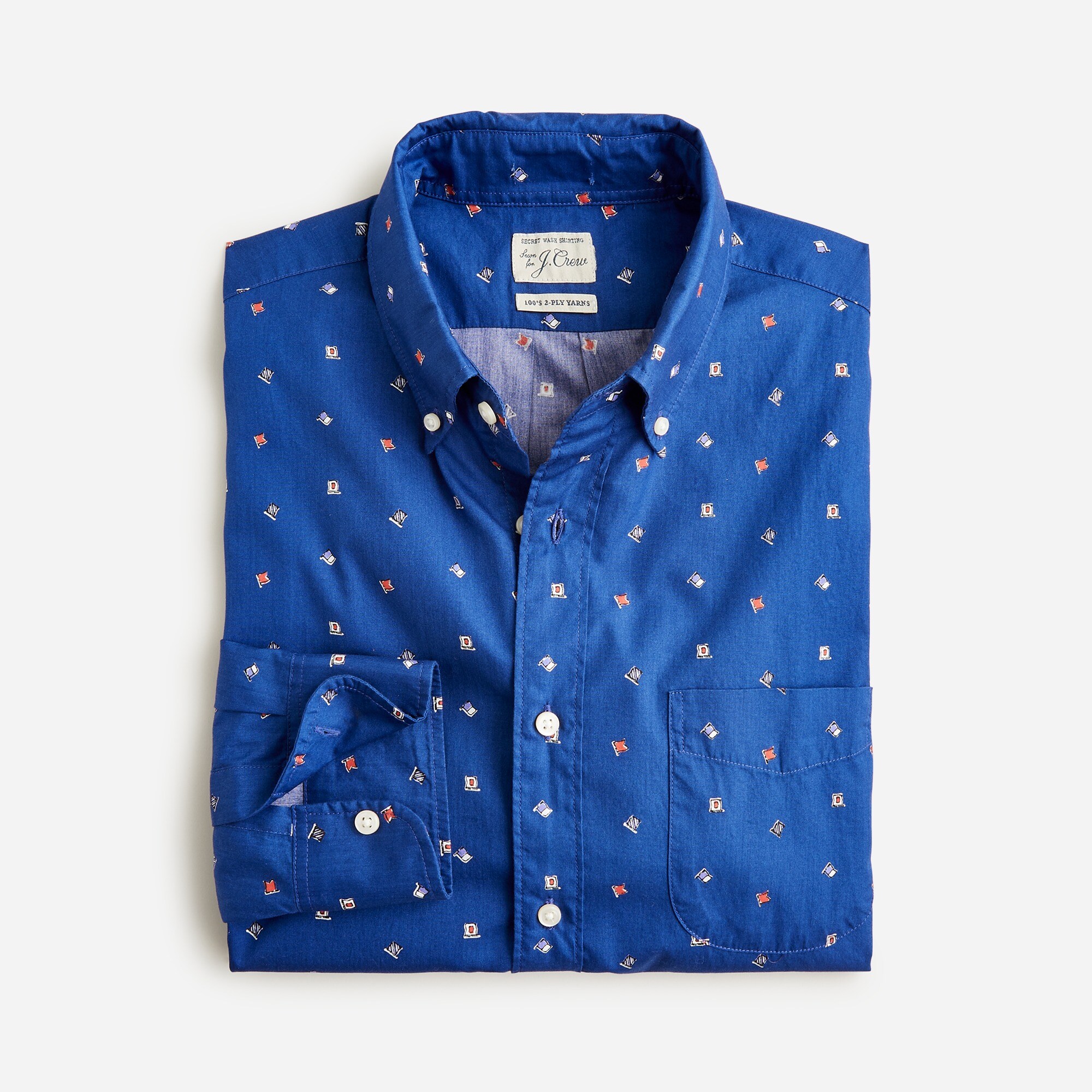 j.crew: secret wash cotton poplin shirt for men, right side, view zoomed