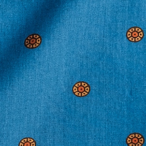 Slim Secret Wash cotton poplin shirt LANDAU BLUE BROWN